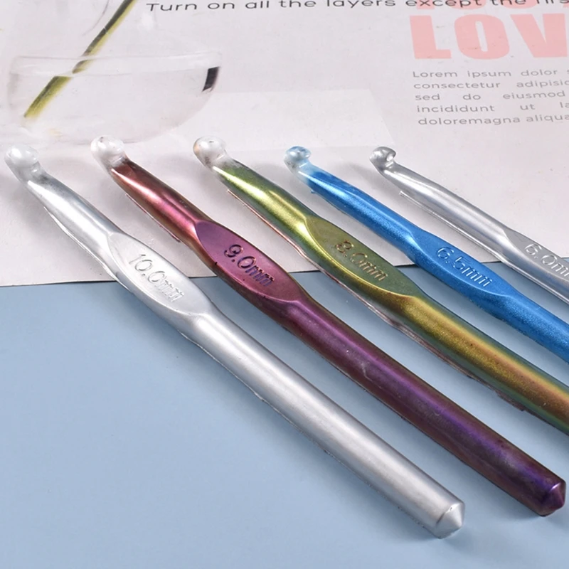 

Crochet Hook Crystal Epoxy Resin Mold DIY Knitting Sweaters Tool Silicone Mould X6HE