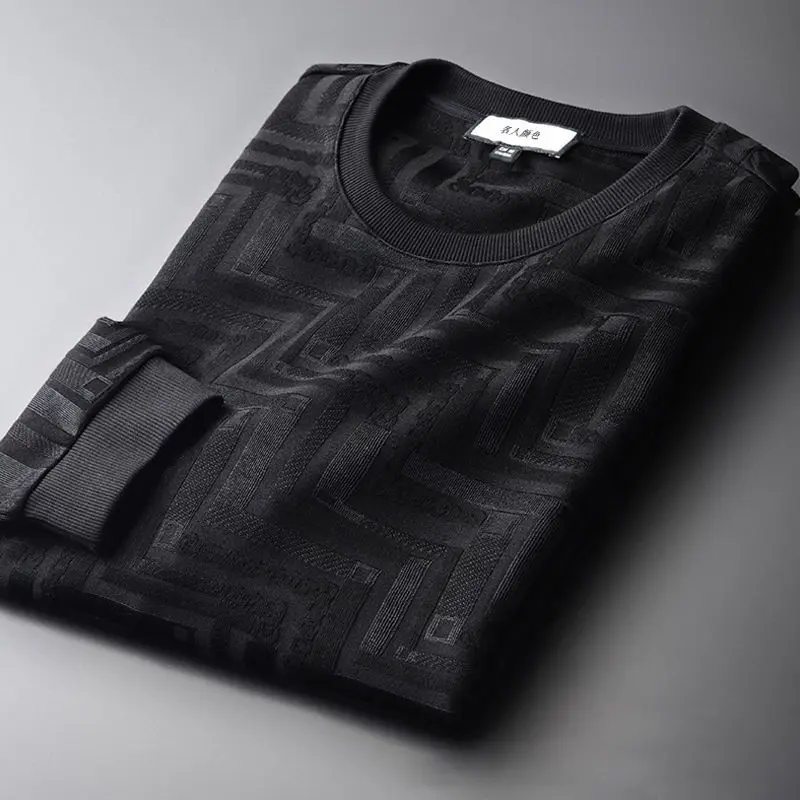 

Men's knitted twill sweater spring and autumn 2020 new geometric jacquard pattern Fashion Pullover