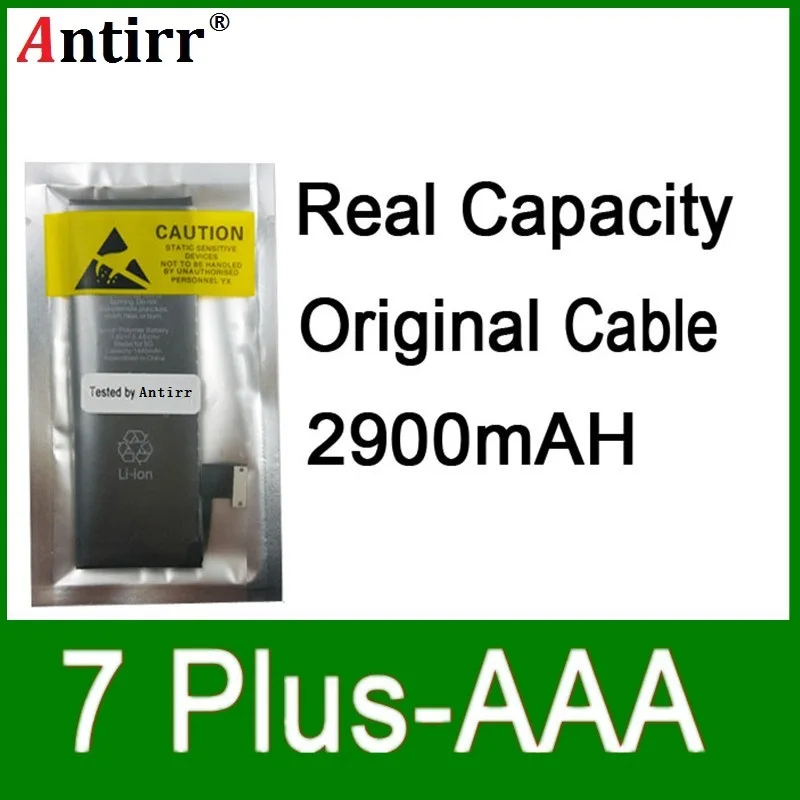 

Китайская Защитная плата с реальной емкостью 10 шт./партия, батарея 2900 мАч 3,7 в для iPhone 7PLUS, запасные части для ремонта нулевого цикла 7P AAA