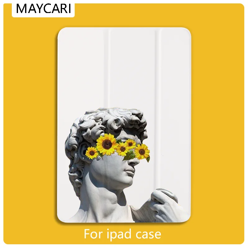 

Ipad 2 3 4 White Leather PU Hard Back Case Famous Painting Spoof Cover Protective For 2020 iPad Pro 11 12.9 10.5 7.9 inch Mini 1
