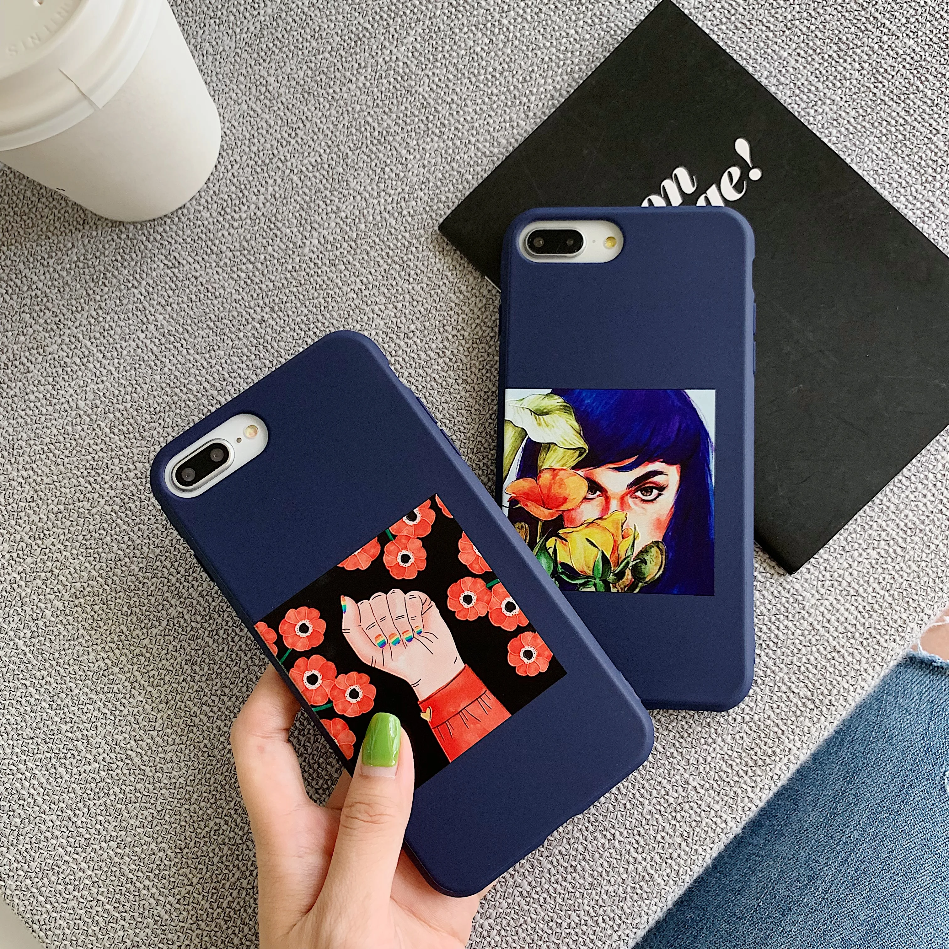 Роскошный чехол для телефона iphone XS XR Max Flower живописная абстрактная картина Мягкий