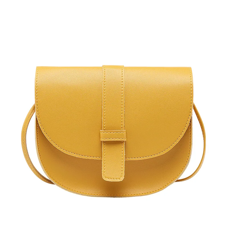 

Small Fresh Women Bags 2020 Summer New Solid Color Ladies Single Shoulder Diagonal Bag Fashion Small Bag PU Sweet Saddle Bag