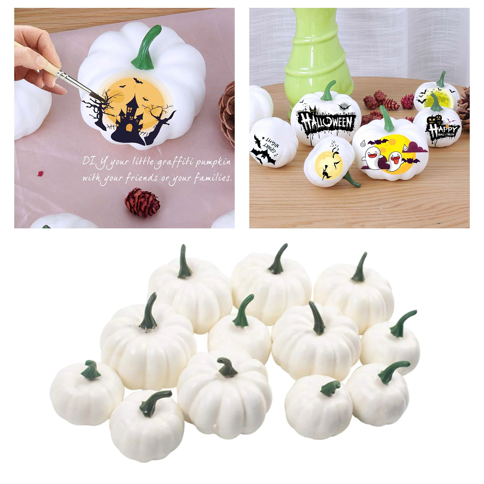 

Реалистичные искусственные белые маленькие тыквы для Хэллоуина, осени, урожая, Дня благодарения, декор вечерние НКИ «сделай сам»