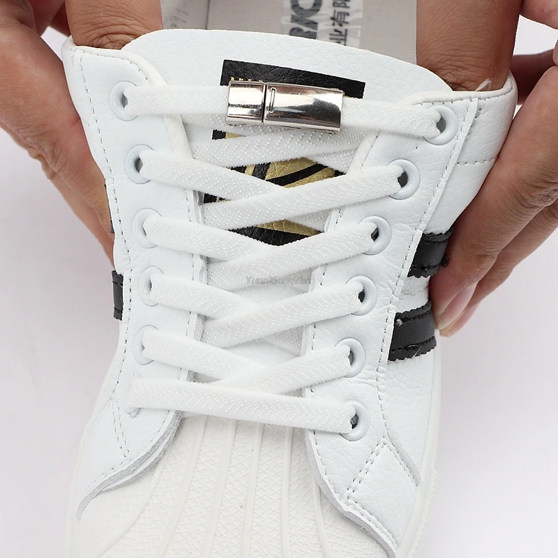 1 Pair New Elastic Shoe Laces Magnetic Locking No Tie Shoelaces Flat Used For All Shoes Sneakers Child Adult Lazy Shoelace