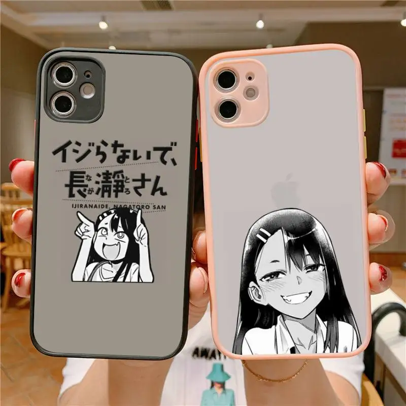 

Please Don't Bully Me Nagatoro Phone Case for iPhone X XR XS 7 8 Plus 11 12 pro MAX Translucent Matte Shockproof shell