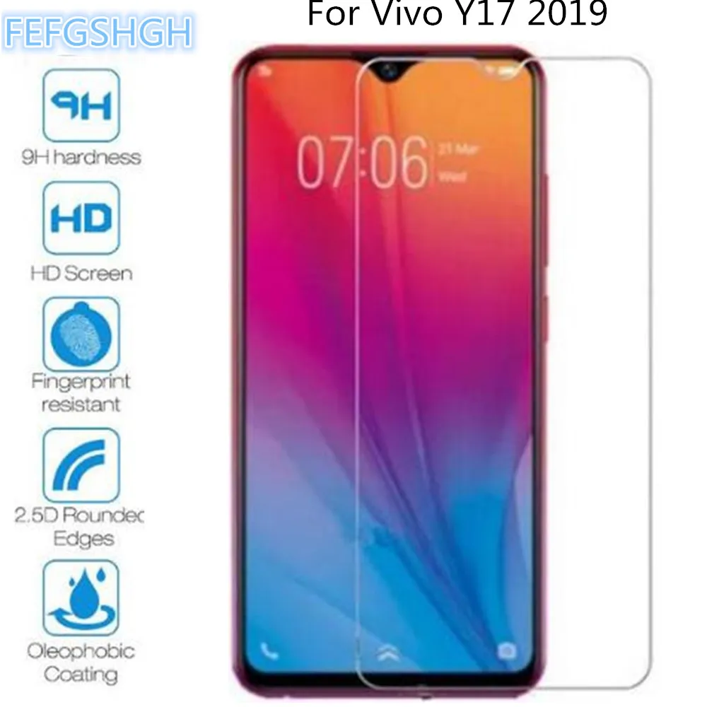 Закаленное стекло для Vivo Y17 2019 Взрывозащищенная Защита экрана Y 17 VivoY17 1902 защитная