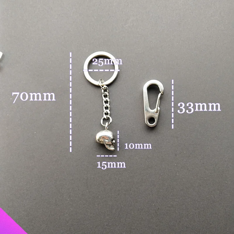 Брелок для ключей из нержавеющей стали мужчин и женщин маленький 3D череп с