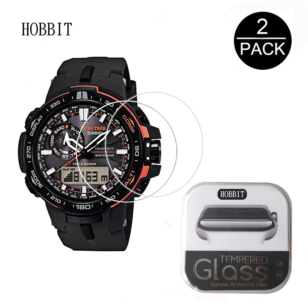2 упаковки для Casio PRW-6000 PRW-6100 0,3 мм 2.5D 9H Премиум прозрачное закаленное стекло Защита экрана Smartwatch защитная пленка