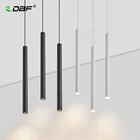 Мини-простой современный светодиодный ресторанный бар длинная трубка светодиодный подвесной светильник черныйбелыйзолотой обеденный стол передний провод подвесной Светодиодный точечный светильник