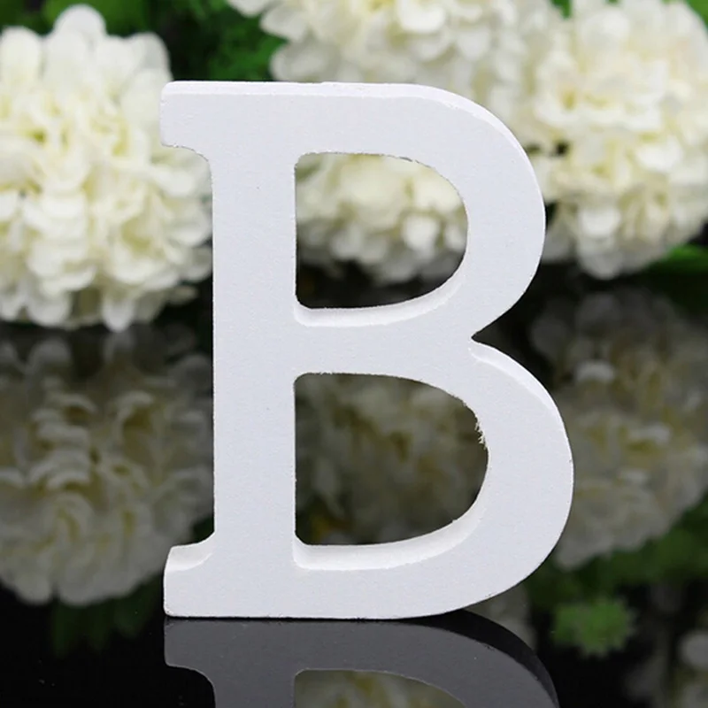 Свадебные украшения белый A Z деревянный буквенный Алфавит 8x5x1 2 см новое слово
