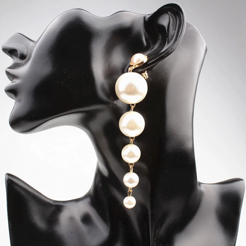 

Hot-Selling New Fashion Female Elegant Temperament Gilded Pearl Dangle Earrings Long Trendy Elegant Retro Earrings