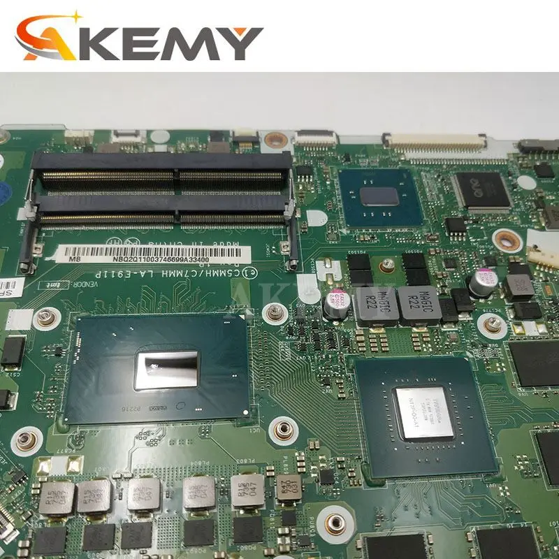 

For ACER A715-71 A515-51 laptop motherboard LA-E911P motherboard upgrade i5-8300H GPU GTX1050TI 4GB tested 100% work