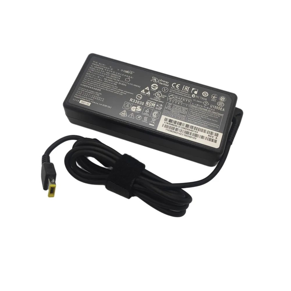 Laptop Adapter 135W 20V 6.75A USB C Notebook Charger for Lenovo T440p Y50-70 R720 Y700 T540p P51 P52 S5 ADL135NLC3A Power Supply |