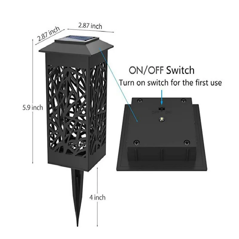 Фонарь для сада с питанием от солнечной панели полая Солнечная лампа газона на