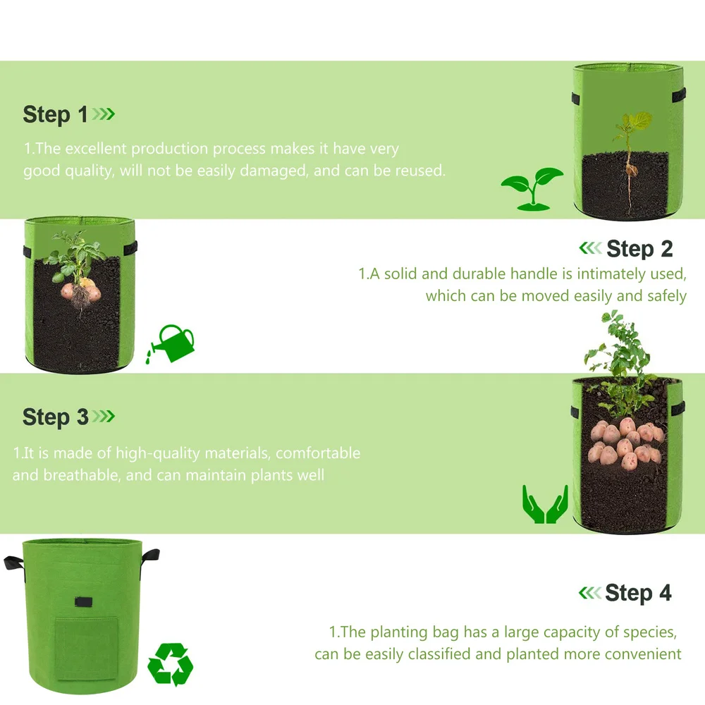 

2pcs 10 Gallons Vegetable Plant Grow Bags Potato Planting Pots Container