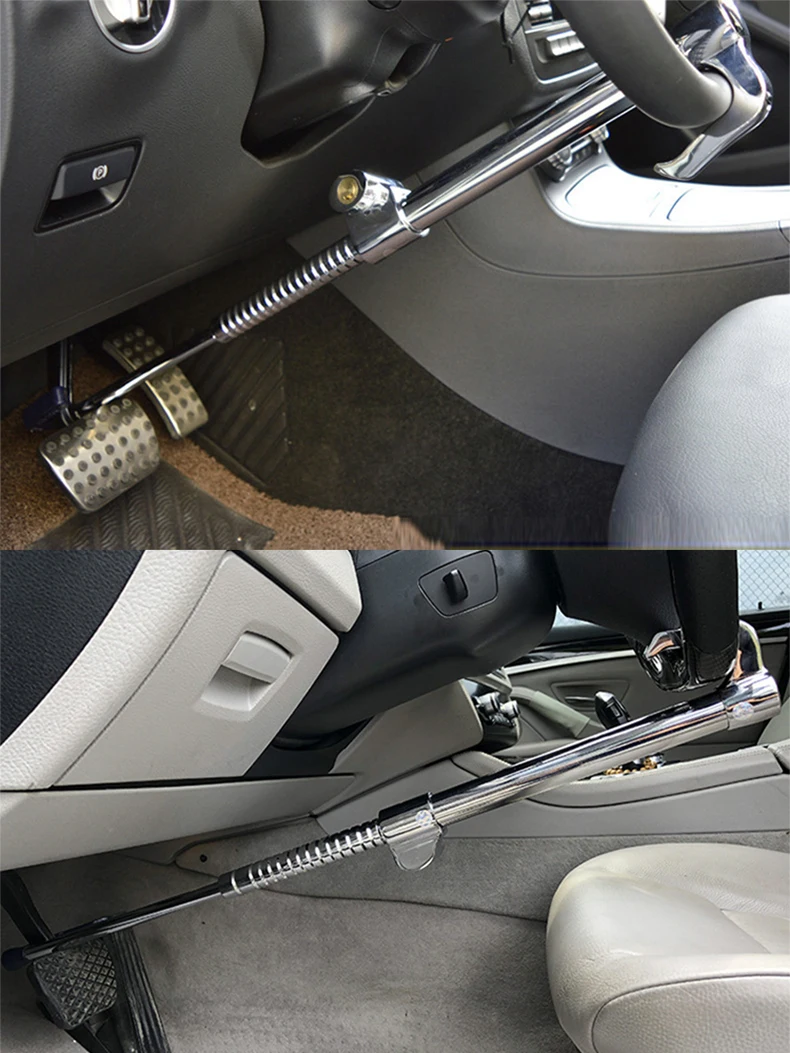 Universal three-section steering wheel lock, clutch lock, throttle lock, extended steering wheel and clutch brake lock