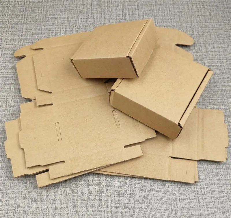 5 шт коричневая крафт-бумага коробка для упаковки 3 слоя Гофрированная мини