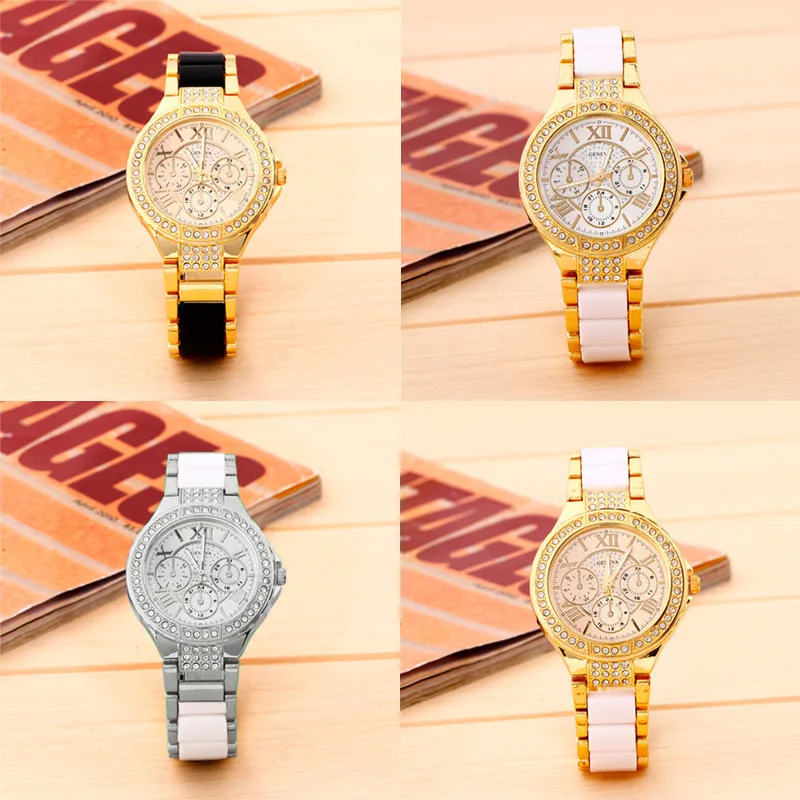 

NO.2 Luxury Women Watch Fashion Ladies Stailess Steel Roman Numerals Rhinestone Analog Quartz Wrist Watch Reloj Mujer Best Gift