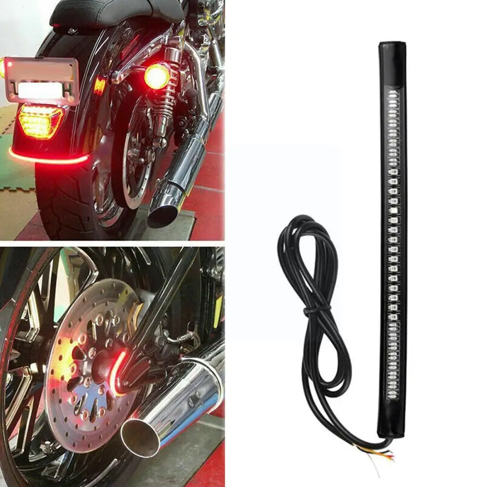 

Гибкая светодиодная лента для мотоцикла, 48 светодиодов, задний фонарь, поворотный тормоз SMD 3014, стоп-сигнал 2835, цветная задняя лампа, стоп-сиг...