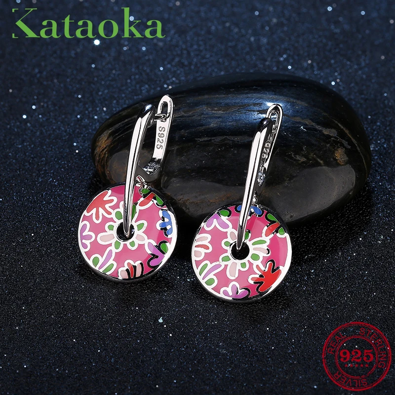 Женские серьги подвески из серебра 2018 пробы с эмалью|Серьги-подвески| |