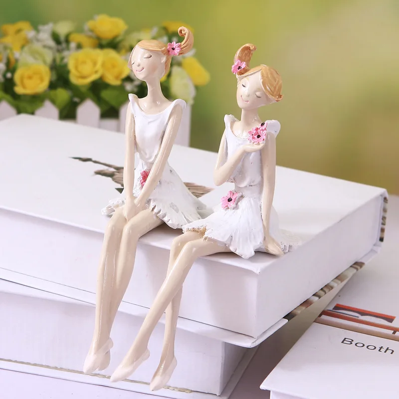 Украшение для комнаты девушка из смолы фигурка декор книжной полки подарки