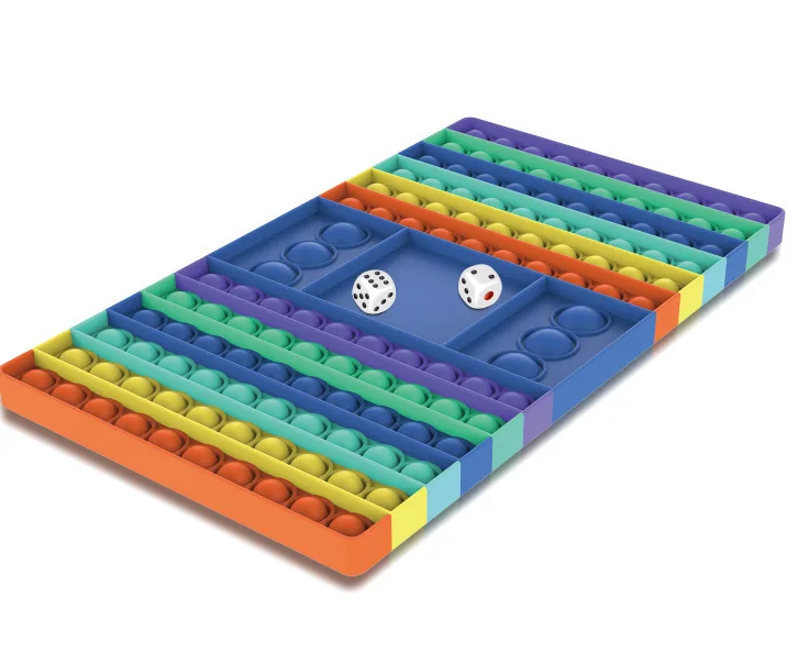 32cm popit game fidget toy rainbow chess board push bubble popper fidget sensory toys for parent child time interactive game toy free global shipping