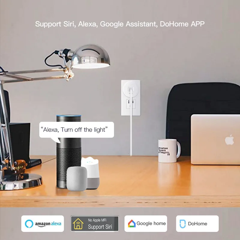 DoHome новая WiFi розетка умная вилка для системы IOS Поддержка Siri синхронизации