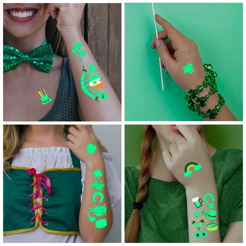 

Luminous Tattoos Stickers Glow In The Dark Waterproof Temporary Universe Space Tattoo Sticker Children Cartoon Party Decorations