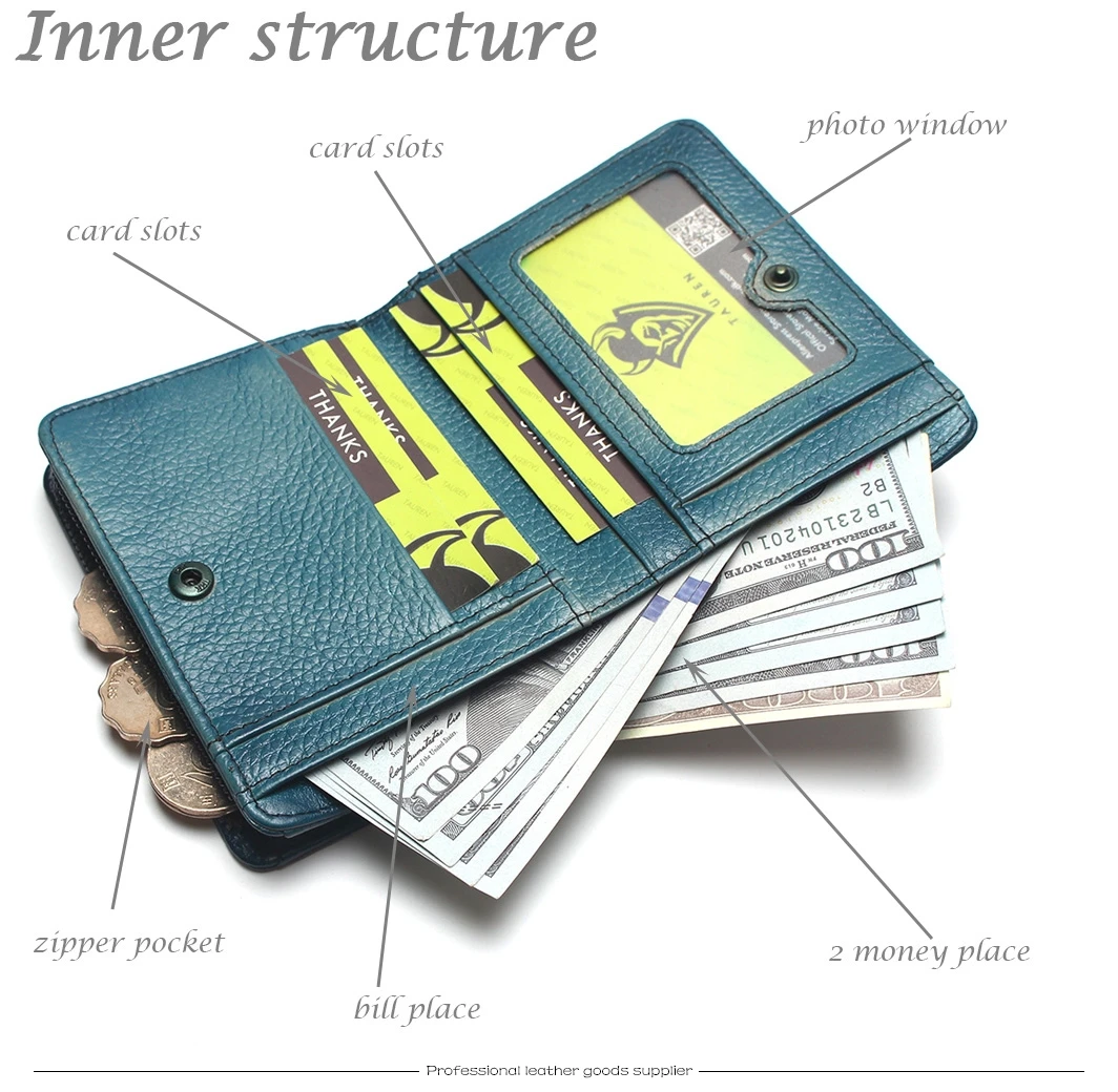 Natural Leather RFID Blocking Men's Top Layer Leather Brushed Wallet Handmade Retro Wallet Pure Leather Leather Coin Purse
