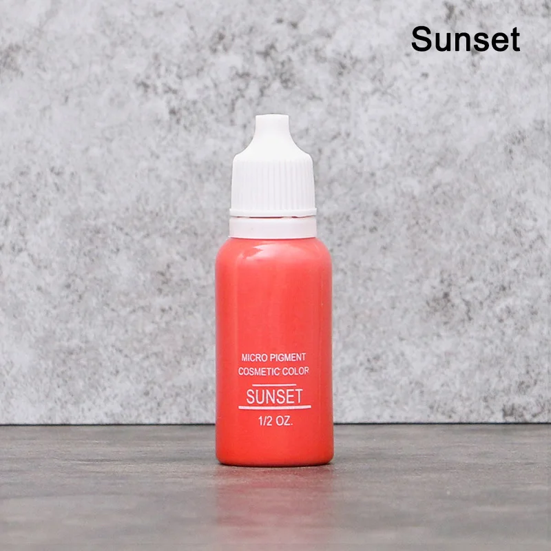 sunsetred 23 Цвета Горячая полуперманентный макияж Чернила для бровей Губы линия для глаз цвет татуировки микроблейдинг пигмент бровей татуировки цветные чернила - Цвет: sunsetred