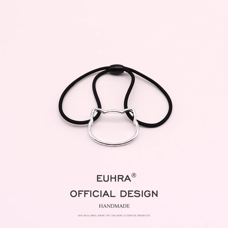 EUHRA, 5 форм, Микки, кот, сердце, звезда, кольцо, классический, простой, Женский ободок для волос, Детская резинка, высокая эластичность - Цвет: Cat