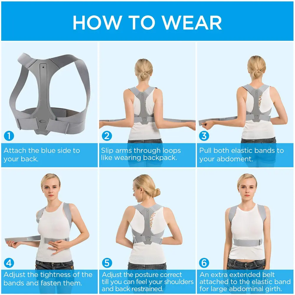 Пояс для поддержки плеч и спины Корректор осанки облегчение боли в спине