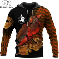 beautiful arowana fishing 3d printed autumn men hoodies unisex casual pullover zip hoodie streetwear sudadera hombre dw600