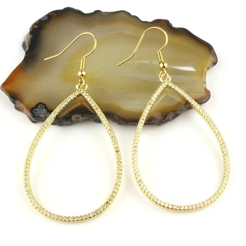 5 пара/лот Модные cz серьги уникальные в форме капли фианит компонент