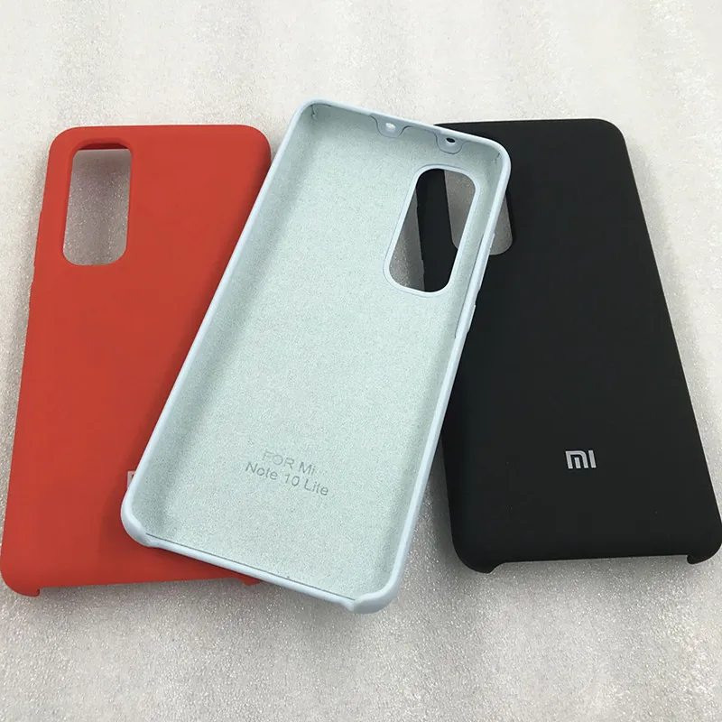 Оригинальный Xiaomi Mi Note 10 Lite шелковистый и мягкий жидкий силиконовый защитный