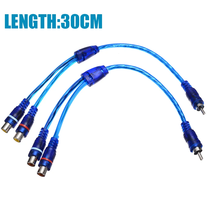 2 шт. Новый 30 см RCA аудио кабель для микрофона Y-образный сплиттер адаптер 1 штекер