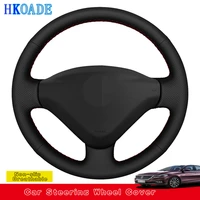 customize genuine leather steering wheel cover for peugeot 207 2006 2014 partner 2009 2018 expert 2008 2016 fiat scudo 2010 2016
