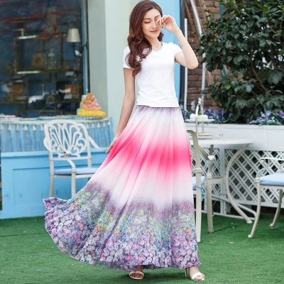 На заказ облегающие женские юбки шифоновые летние с цветочным принтом и высокой