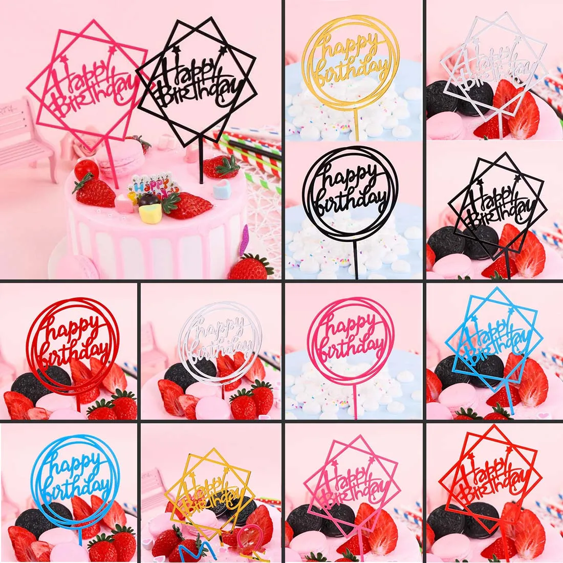 

Cake Decor birthday Flag Insertion Decorative Cake Insertion Party Supplies Cake Topper Cute Cake Topper Card Cake Decor Flag