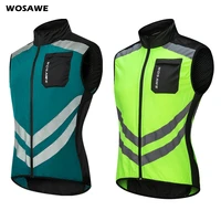 wosawe mens reflective cycling vest windproof windbreaker running bike bicycle vest hiking fishing riding sleeveless jacket
