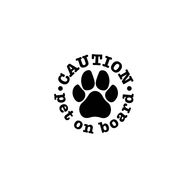 

Personality CAUTION PET ON BOARD Animals Dog Vinyl Car Sticker Decal Black Silver Good Quality Waterproof Sun Protection Anti-UV