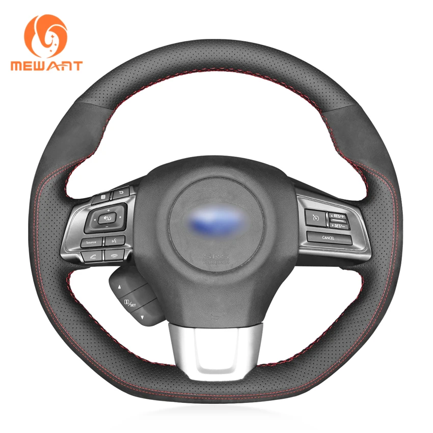 MEWANT черная чехол рулевого колеса автомобиля из натуральной кожи для Subaru WRX (STI) 2015