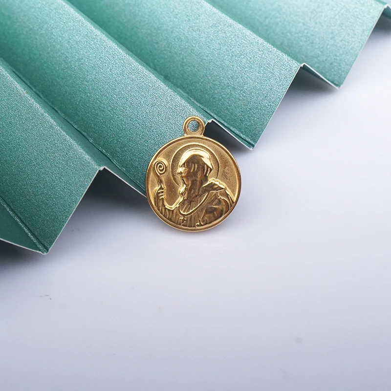 Серебряный цвет/Золотая нержавеющая сталь Святого Бенедикта из нурсии патрон
