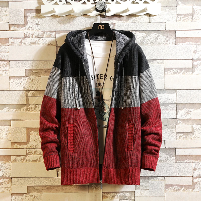 Однотонный Новый Толстый модный брендовый свитер для мужчин вязаный кардиган