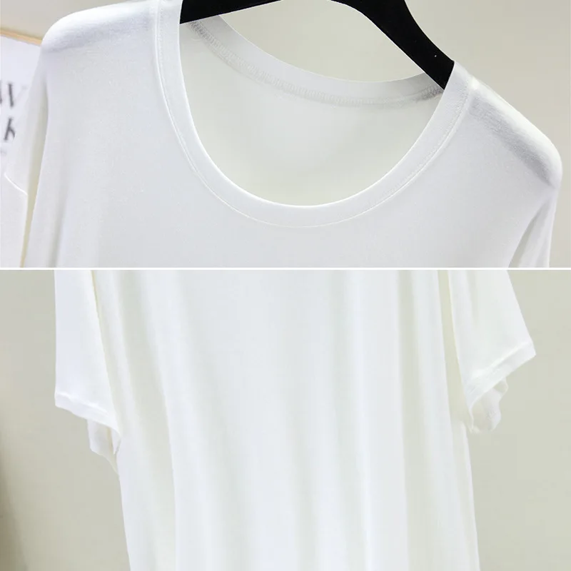 

2020 New summer Women dress Half sleeves round neck dress Loose large size Solid color dress fashion Soft Modal vestidos