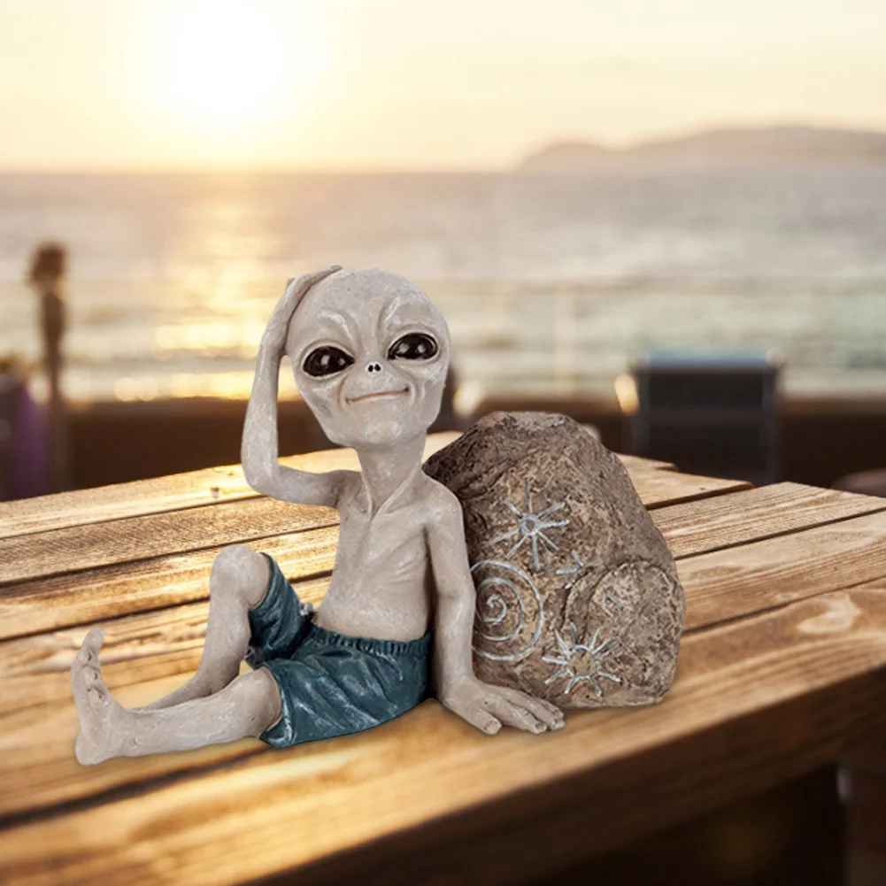 Космического пространства Alien прикосновения головы Скульптура открытый смолы