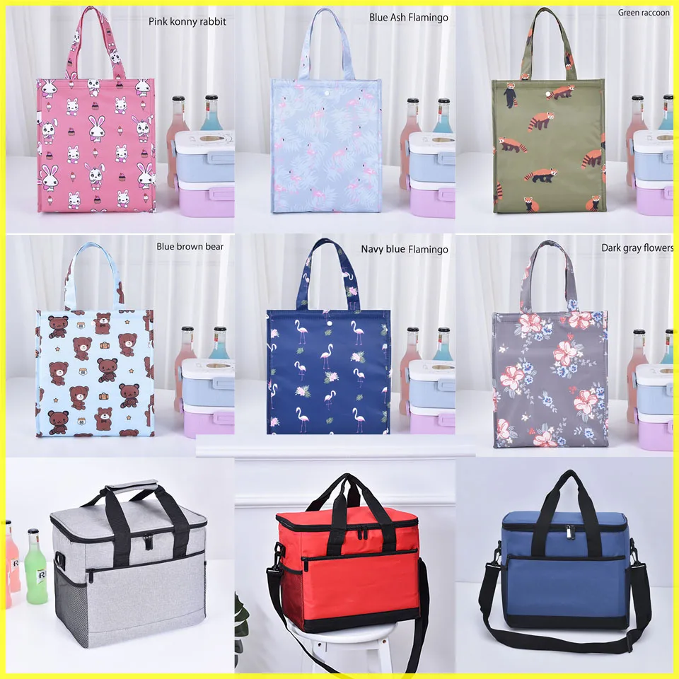 Складные сумки для ланча пищевая упаковка Термоизолированный кулер свежая