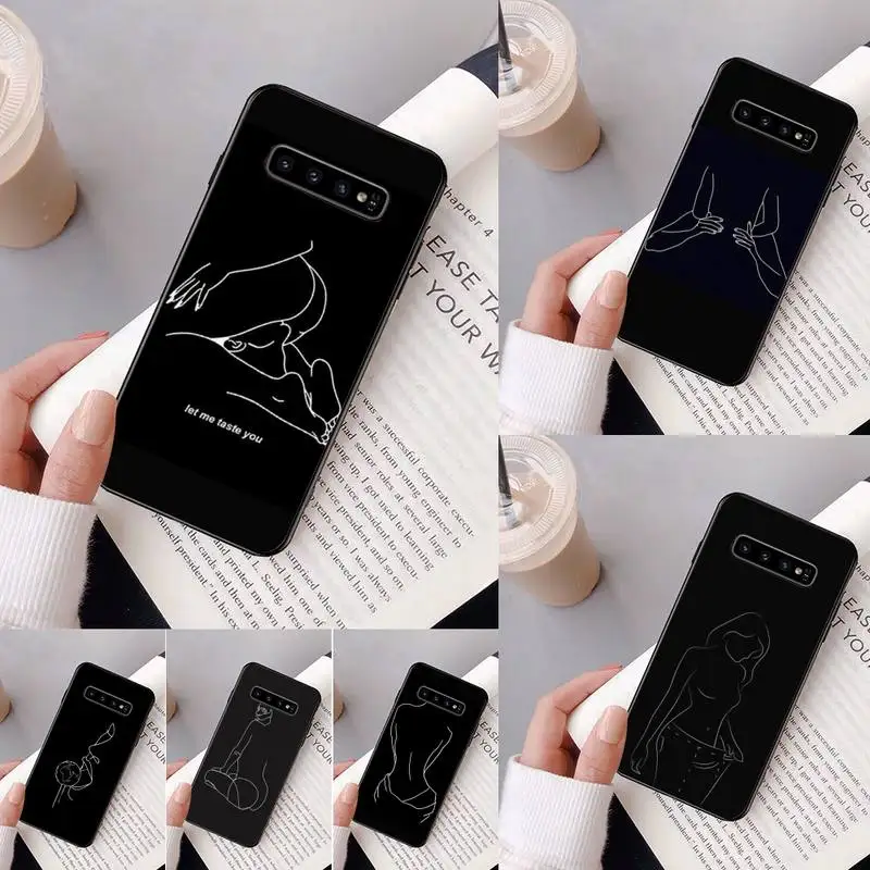 

Art Simple Kiss Rose Sex Girl Body Phone Case For Samsung Galaxy A50 A30 A71 A40 S10E A60 A50s A30s Note 8 9 S10 Plus S10 S20 S8