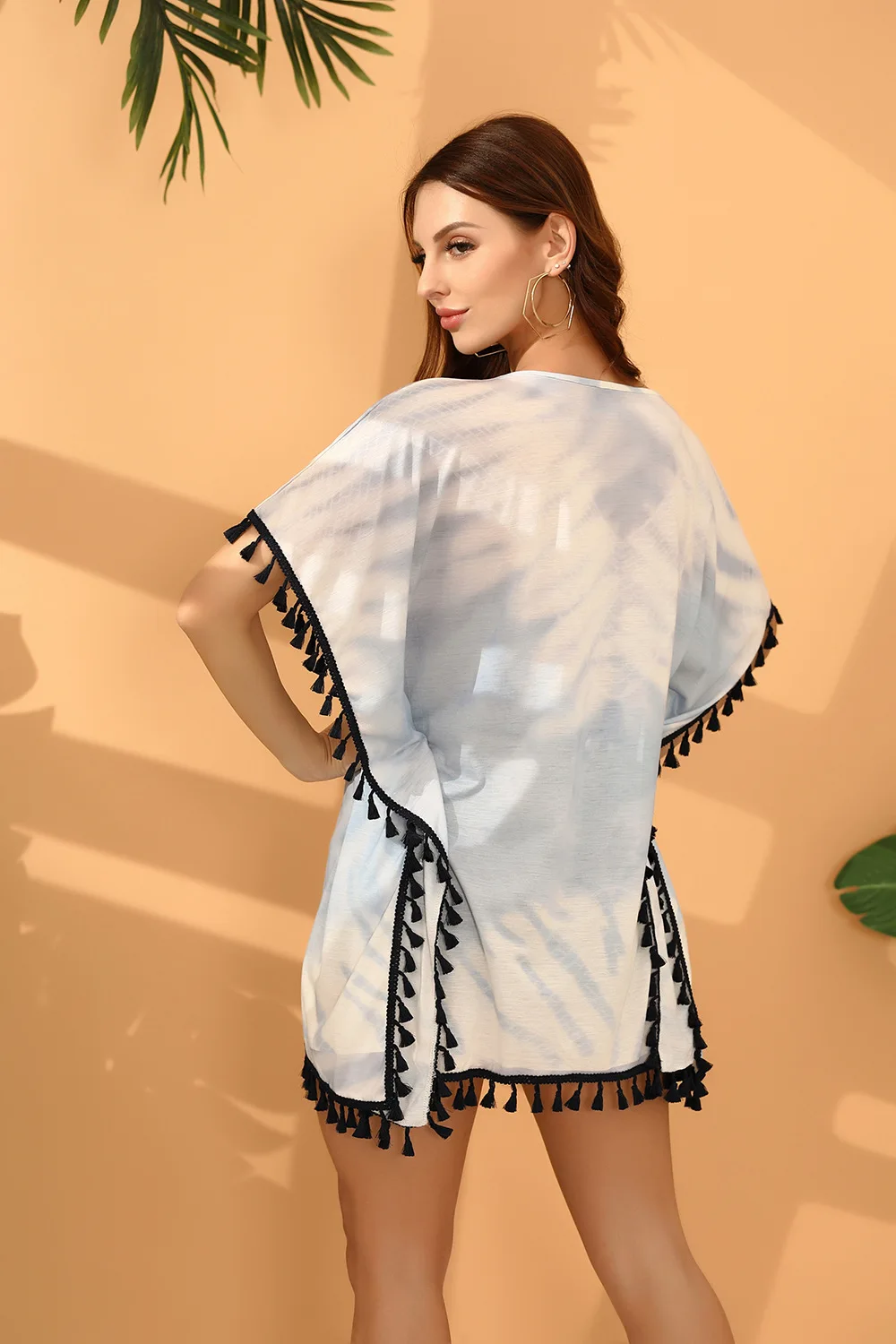 Женский купальник накидка женское свободное пляжное платье с принтом и