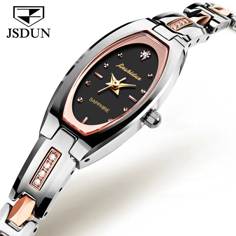 

JSDUN Women Watch Simple Tungsten steel ultra-thin Quartz Movement Fashion Ceramic Waterproof Mini Watch For Women Girlfriend